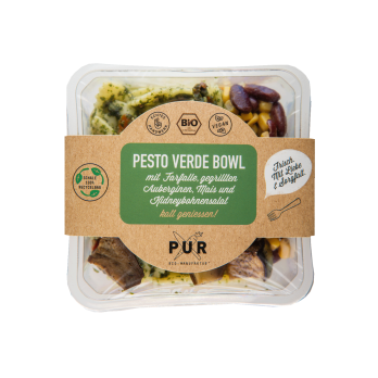 Pesto Verde Bowl Farfalle, gegrillte Aubergine to go